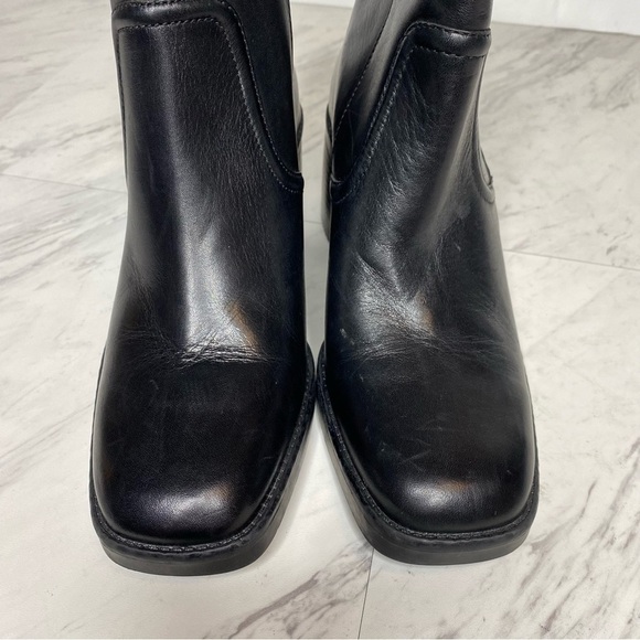 New! Naturalizer Emmy Black Leather Square Toe Bootie 8M - Picture 11 of 15